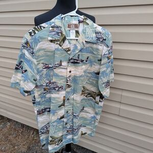 Men's Airplane Print Casual Shirt
